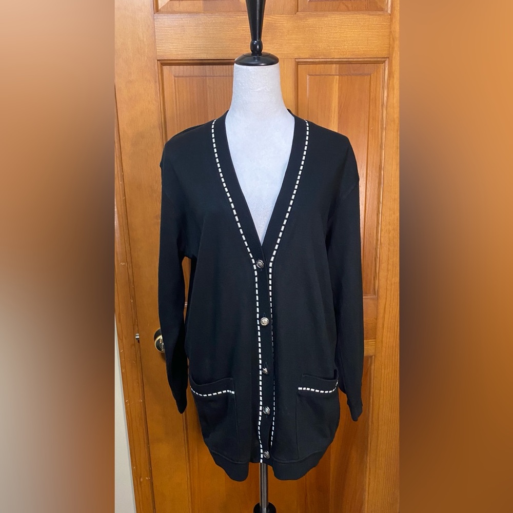 Cathy Daniels Black Cardigan Sweater - Picture 2 of 5